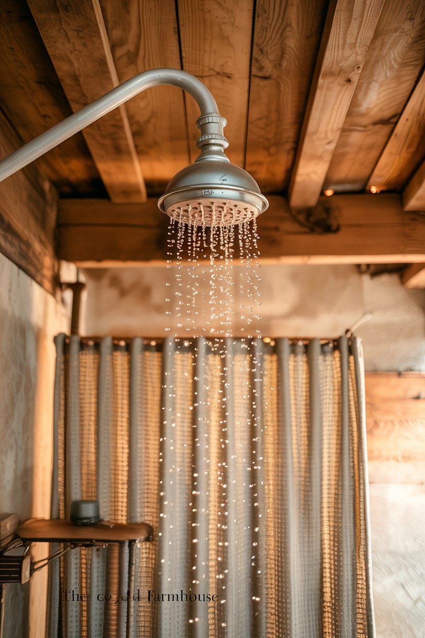 Farmhouse Bathroom Decor Ideas With Rustic Shower Fixtures