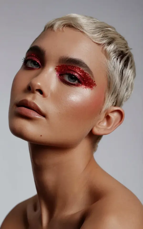 Get Luminous Skin Before Red Glitter Eyeshadow – Skincare Prep How-To