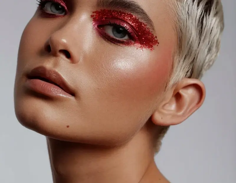 Get Luminous Skin Before Red Glitter Eyeshadow – Skincare Prep How-To